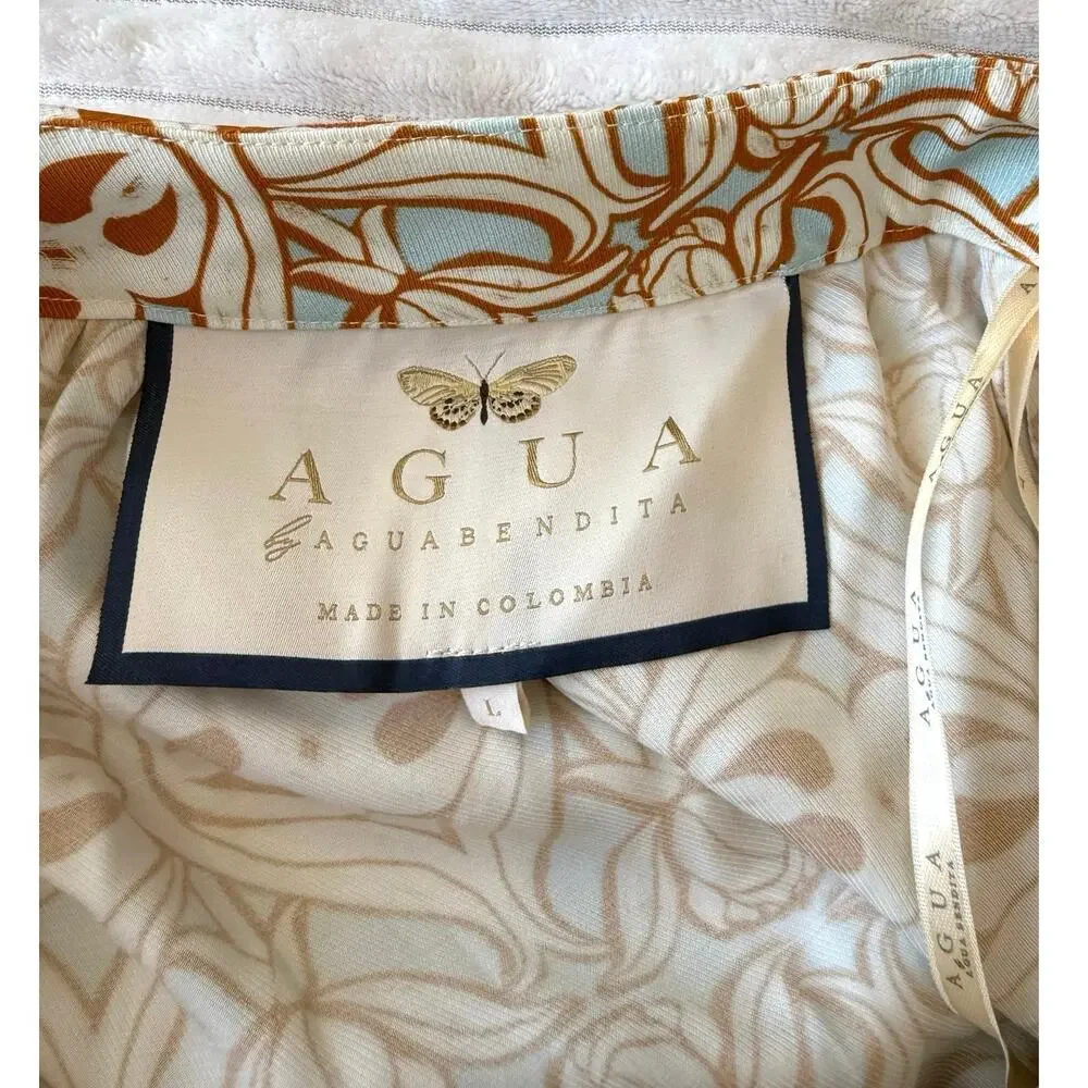 Agua by Agua Bendita NWT Calados Skirt Crop Top Set Large Macadamia Acara - Picture 13 of 16